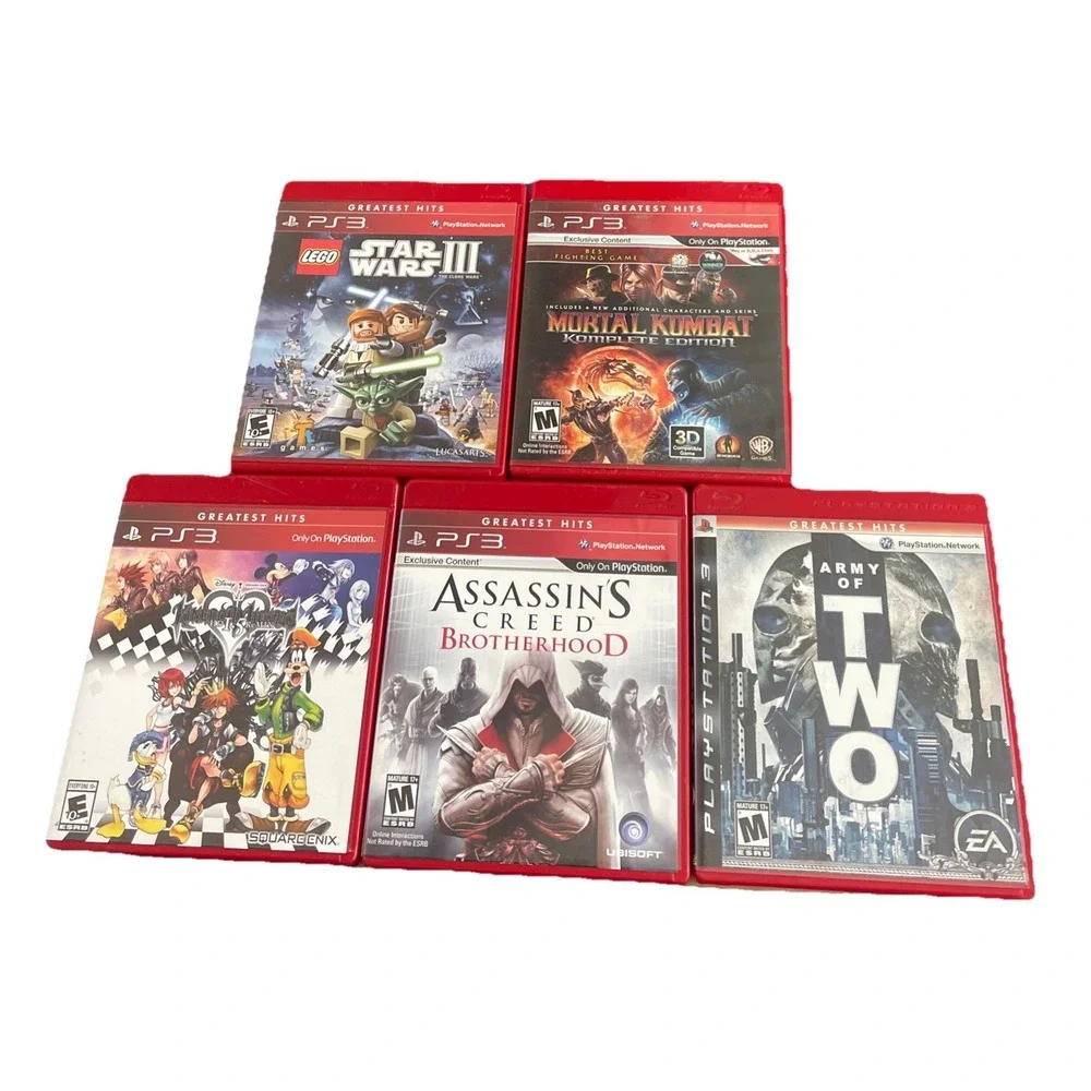 Lot Of 5 Sony PS3 Greatest Hits Assassins Star Wars 3 Army of 2 Kingdom Mortal